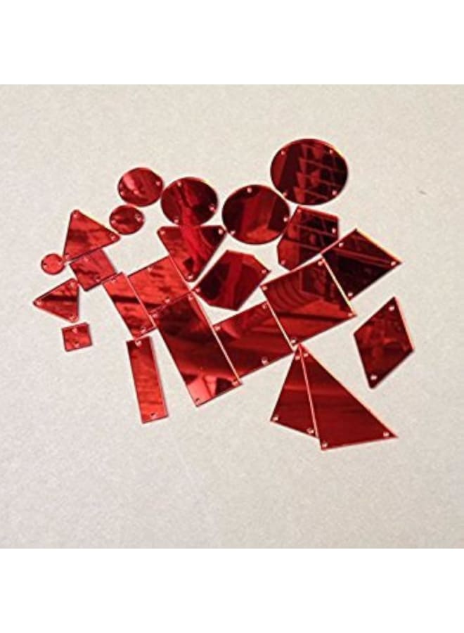 Sew On Flat Back Red Acrylic Mirror Diamante Rhinestone Crystal Mirror Beads With Hole For DIY Wedding Dress Clothing Bags Shoes Decoration  - Image 1