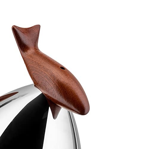 ALESSI غلاية ماء شاي أليسي 1.9 لتر 'فرانك غيري' بتصميم مقبض خشبي من الفولاذ المقاوم للصدأ - Image 3