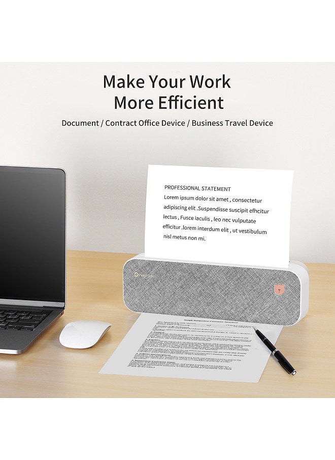PeriPage - A4 Paper Printer Direct Thermal Transfer Wirless Printer Mobile 210mm Mini Mobile Photo Printer USB BT Connection with 1 Roll Thermal Paper - Image 1