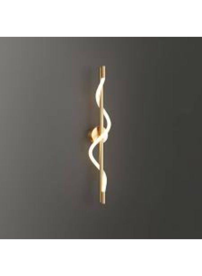 المفتاحة مصباح حائط LED عصري - تصميم حلزوني ذهبي، مناسب لغرف المعيشة، وغرف النوم، والممرات، والسلالم | مصباح حائط أكريليك مزخرف موفر للطاقة - Image 1