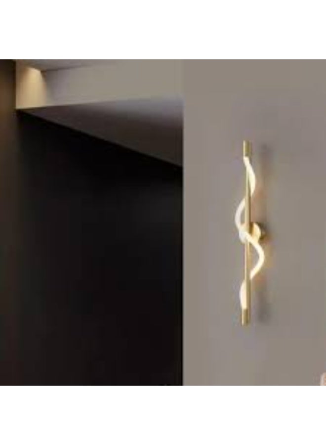 المفتاحة مصباح حائط LED عصري - تصميم حلزوني ذهبي، مناسب لغرف المعيشة، وغرف النوم، والممرات، والسلالم | مصباح حائط أكريليك مزخرف موفر للطاقة - Image 3