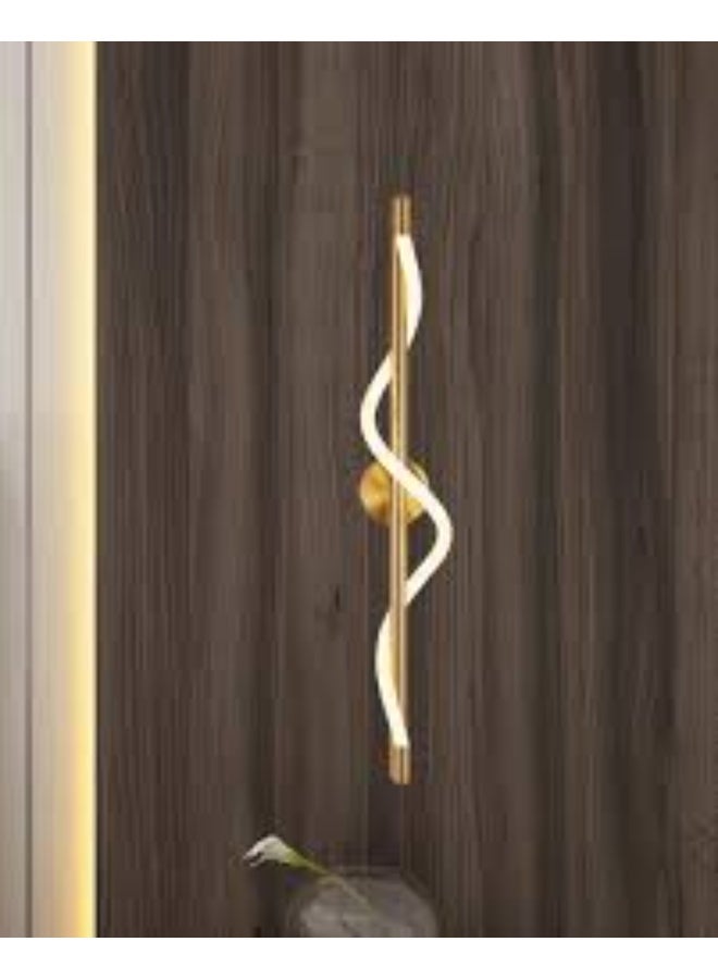المفتاحة مصباح حائط LED عصري - تصميم حلزوني ذهبي، مناسب لغرف المعيشة، وغرف النوم، والممرات، والسلالم | مصباح حائط أكريليك مزخرف موفر للطاقة - Image 4