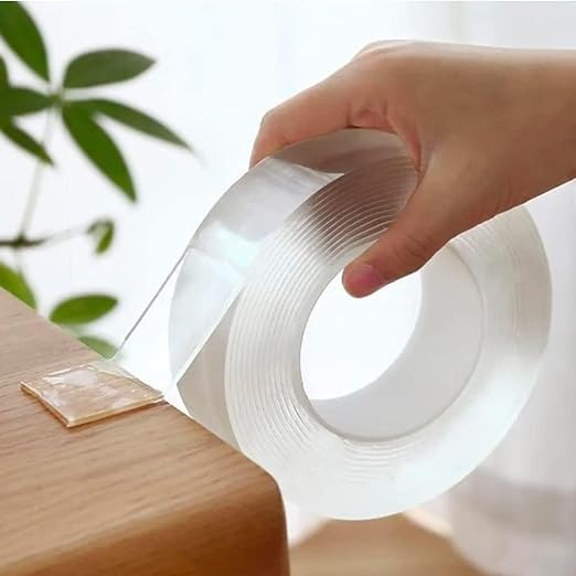 Rosevelt ROSEVELT Double Sided Heavy Duty Tape - Adhesive Silicone Tape, Heavy Duty, Heat Resistant, Multi-Functional, Removable, Washable, Reusable Anti-Slip Tape (3 Meter)  - Image 1