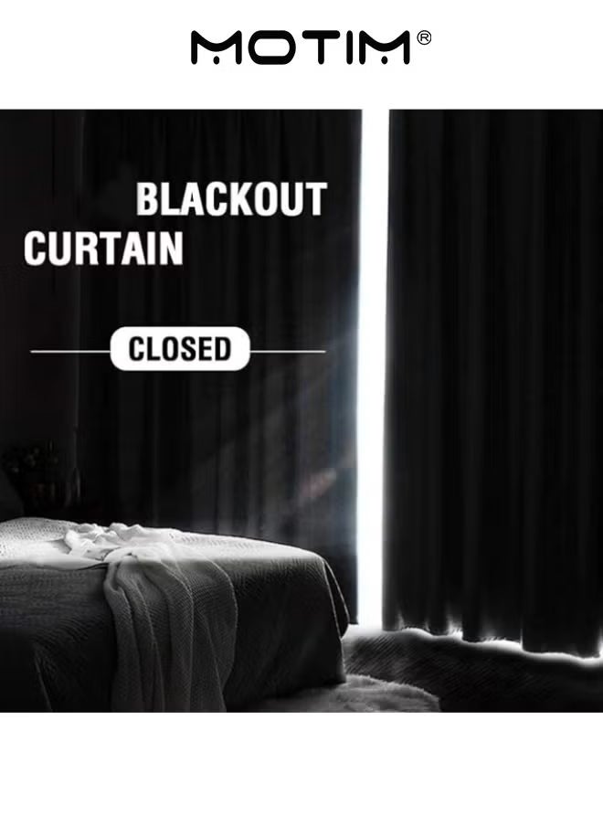 Motim Patio Door Curtains 2PCS Extra Wide Grommet Curtain Panel Thermal Blackout Curtains Room Divider Sliding Glass Door Drapes Sliding Door Curtains for Living Room Brown 200x270cm  - Image 5