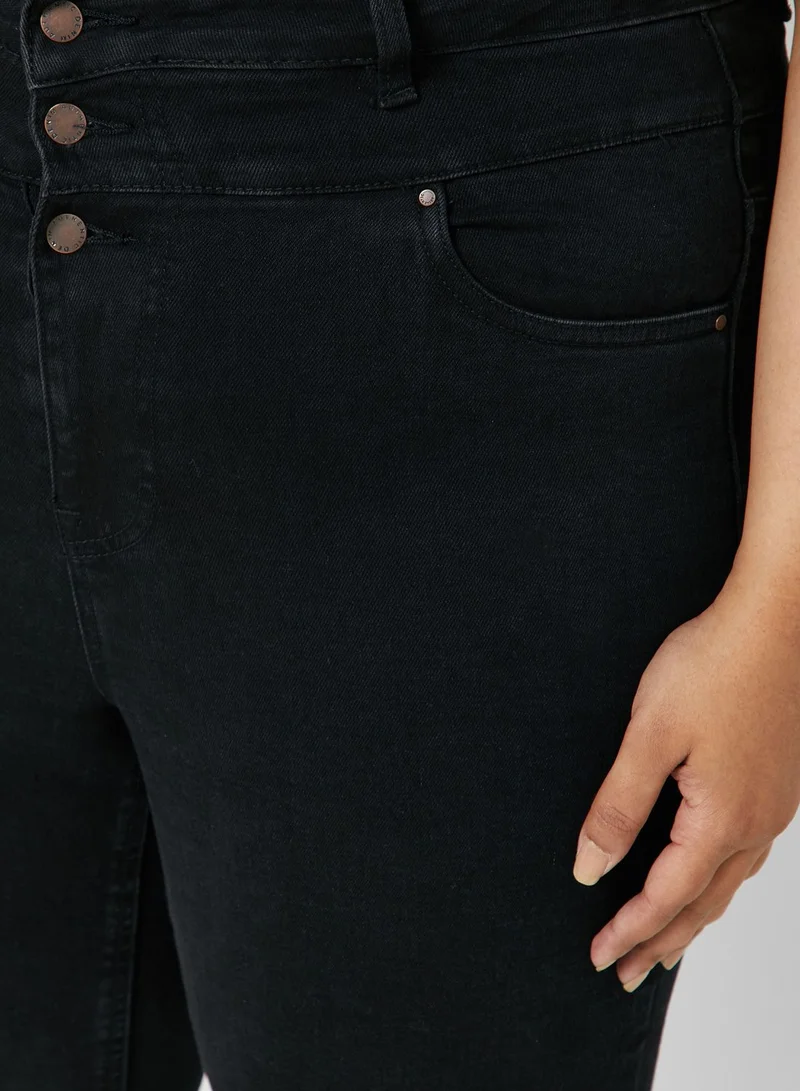 New Look Curve High Waist Ripped Skinny Jeans