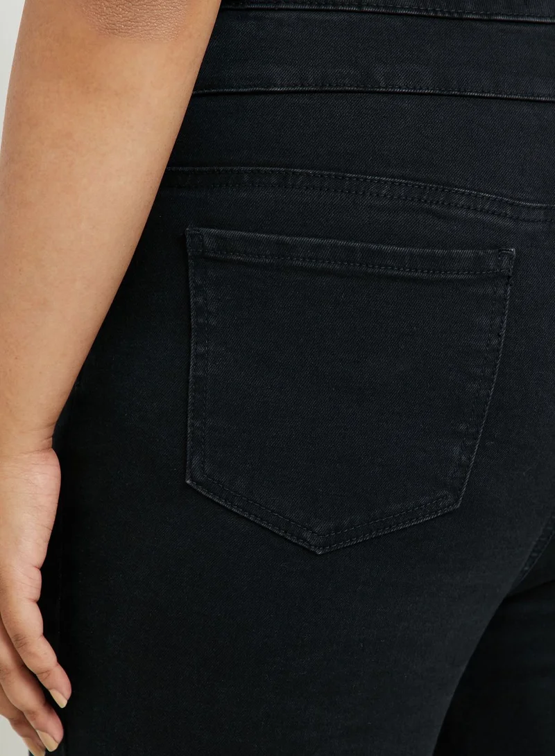 New Look Curve High Waist Ripped Skinny Jeans