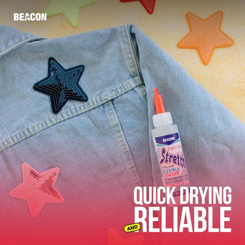 Beacon لاصق بيكون فابري-تاك القابل للتمدد - جودة ممتازة، قابل للتمدد ومرن مع وقت جفاف سريع، مثالي للأقمشة القابلة للتمدد، ملابس الرقص والمزيد، 4 أونصات - Image 4