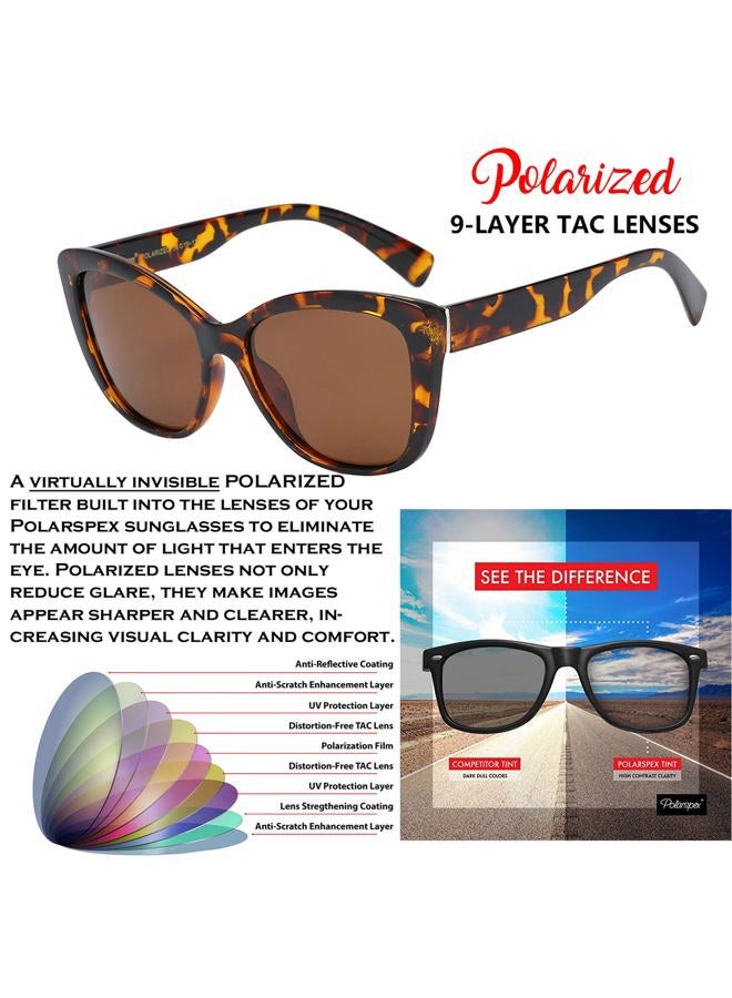 PolarSpex Cat Eye Sunglasses for Women - Trendy & Polarized Oversized Womens Sunglasses - Fashionable Shades for Women - Image 4