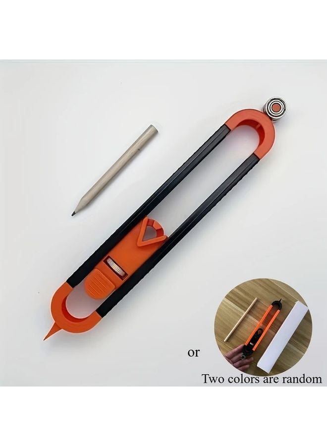 Orange Black Locking Contour Gauge For Woodworking Tile And Glass Measurement Irregular Shape Duplicator With Adjustable Knob Plastic Material - Image 1