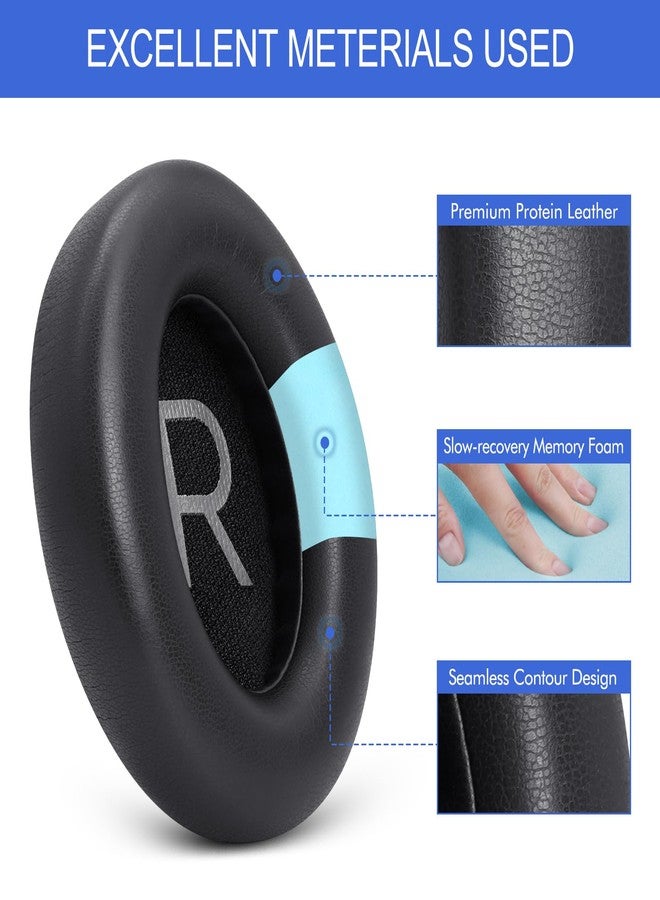 G GVOEARS وسادات أذن بديلة لسماعات Bose NC700 المانعة للضوضاء، وسادات أذن مطورة من الجلد البروتيني لسماعات Bose 700 فوق الأذن (أسود) - Image 4