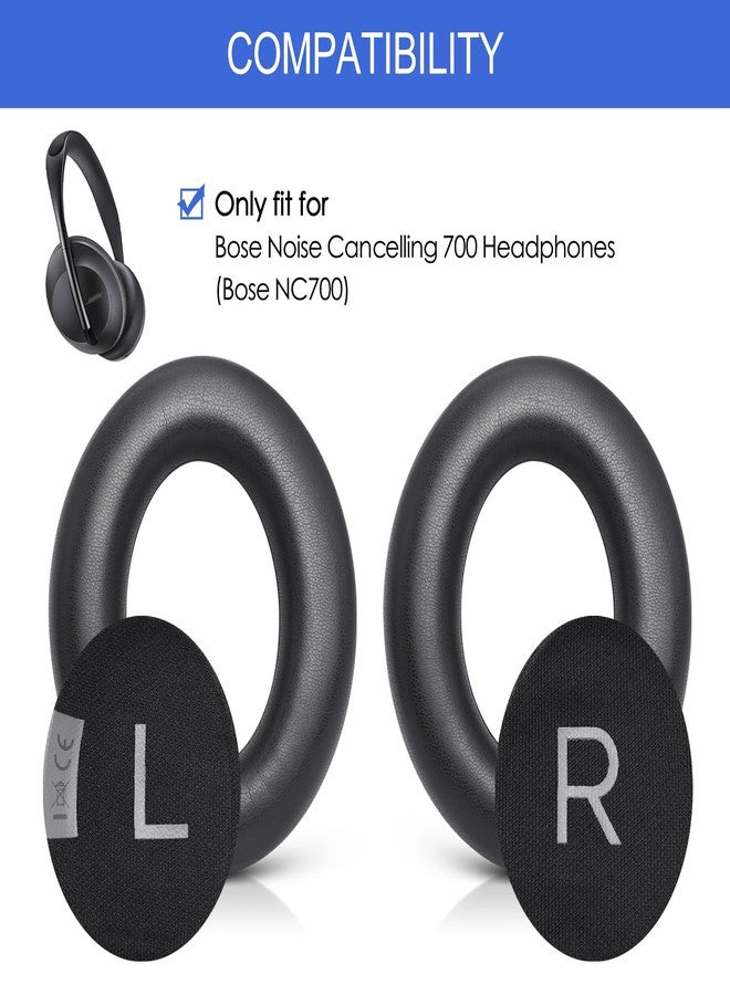 G GVOEARS وسادات أذن بديلة لسماعات Bose NC700 المانعة للضوضاء، وسادات أذن مطورة من الجلد البروتيني لسماعات Bose 700 فوق الأذن (أسود) - Image 2