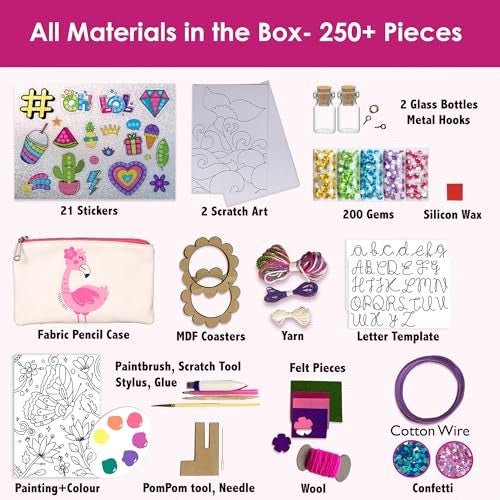 CHALK AND CHUCKLES Chalk & Chuckles 7 Days of Art & Craft Kit for Kids Age 9+, 30 DIY Creative Activities-Diamond Art Stickers, Painting, Scratch Art, Birthday Gifts for Boys & Girls, Teens, 10, 11, 12-15 Years - Image 5