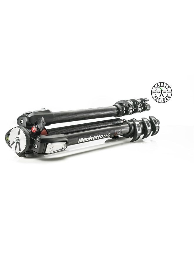 Manfrotto 055 حامل ثلاثي مصنوع من ألياف الكربون 4 أقسام مع عمود أفقي (MT055CXPRO4) باللون الأسود - Image 1