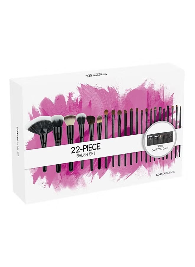 22-Piece Make Up Brush Set Black