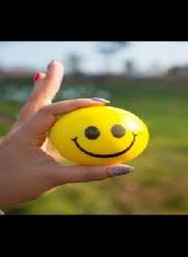 DOMUM Smiley Soft Balls Cute Funny Yellow Emoji Happy Smiley Face Squeeze Sponge Balls, Yellow Emoji Face Fun Ball, Stress Relief Ball (Pack of 4). - Image 4