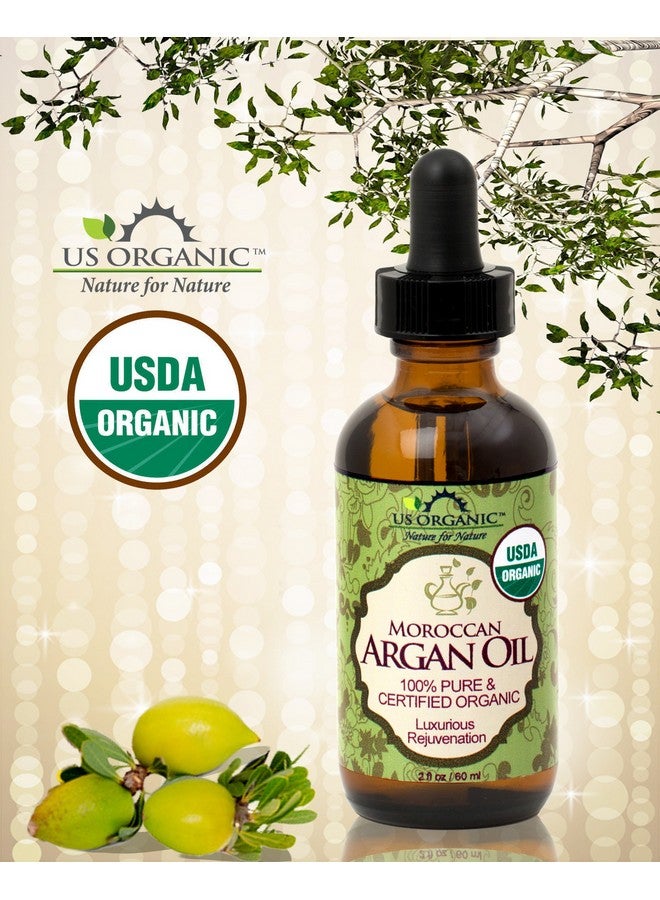 US Organic Moroccan Argan Oil, USDA Certified Organic,100% Pure & Natural, Cold Pressed Virgin, Unrefined, 2 Oz in Amber Glass Bottle, for Hair treatment, Skin, Nail, Cuticle, Sourced from Morocco. - Image 3