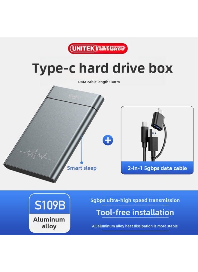 Generic Superior Mobile Hard Disk Box 2.5 Inch Mechanical Solid Ssd Universal Notebook External Usb3.0 Box-Color: 5gbps + 2-in-1 Cable  - Image 1