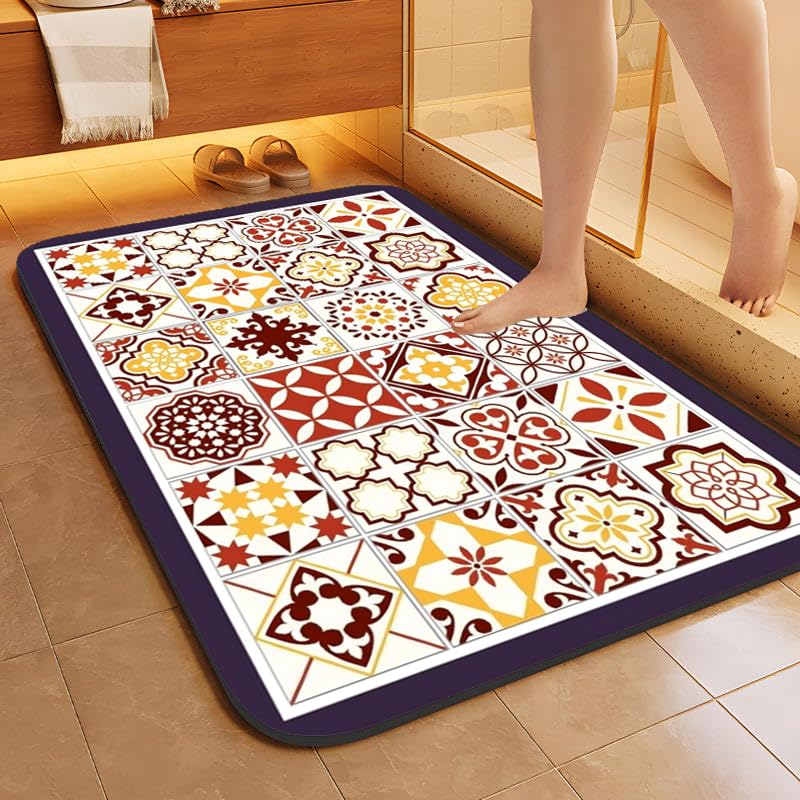 SKVM Water Absorbent mat for Bathroom Kitchen Floor Door Entrance Anti Slip Floor Foot Anti Skid Bathroom Shower mat (Design 21) - Image 5