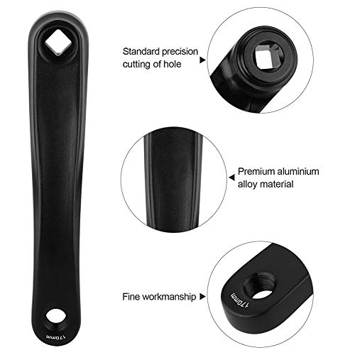 Ejoyous Crank Arm, Aluminium Alloy Left Hand Single Chain Crank Arm Pedal Crank Bar Replacement for Mountain Road Crankset, Black - Image 5