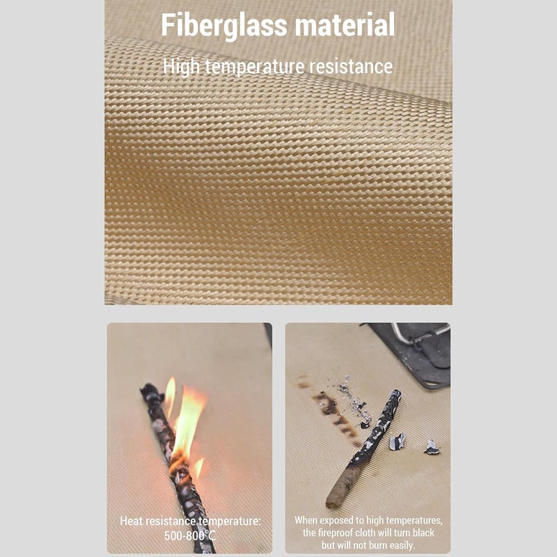 Fireproof Mat Fire Pit Protective Blanket, Fire Retardant Fiberglass 36x24 Inch - Heat, Foldable Design, Perfect for Outdoor Fire Pit Mat and Grill Mats for Deck and - Image 5
