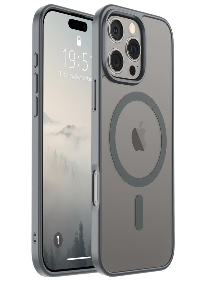SUPFINE Magnetic for iPhone 16 Pro Case (Compatible with MagSafe) (Military Grade Drop Protection) Slim Translucent Matte Shockproof with Anti-Fingerprint Phone Case,Gray - Image 1