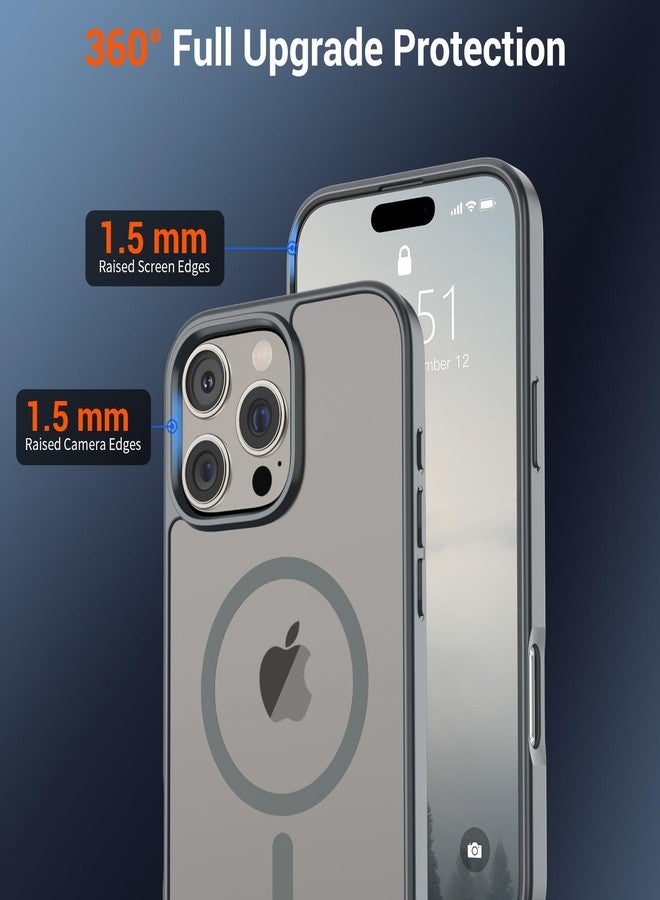 SUPFINE Magnetic for iPhone 16 Pro Case (Compatible with MagSafe) (Military Grade Drop Protection) Slim Translucent Matte Shockproof with Anti-Fingerprint Phone Case,Gray - Image 4