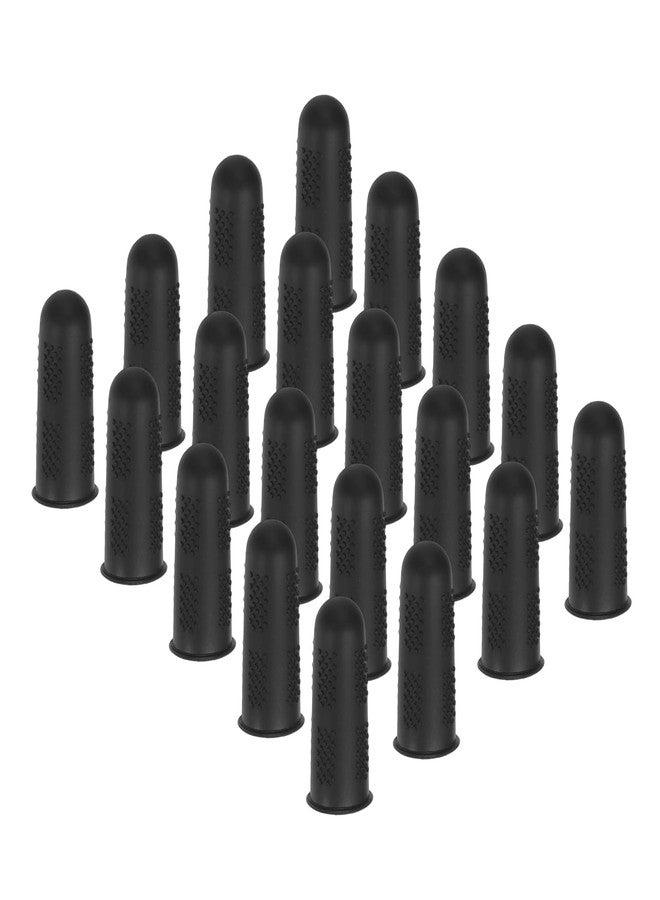 PATIKIL Finger Covers Cots, Black Silicone Finger Tips Protectors Gloves Anti-Slip Fingertip Caps Reusable for Sewing Gardening Dry Skin Finger Cracking, L, 20 Pcs - Image 1