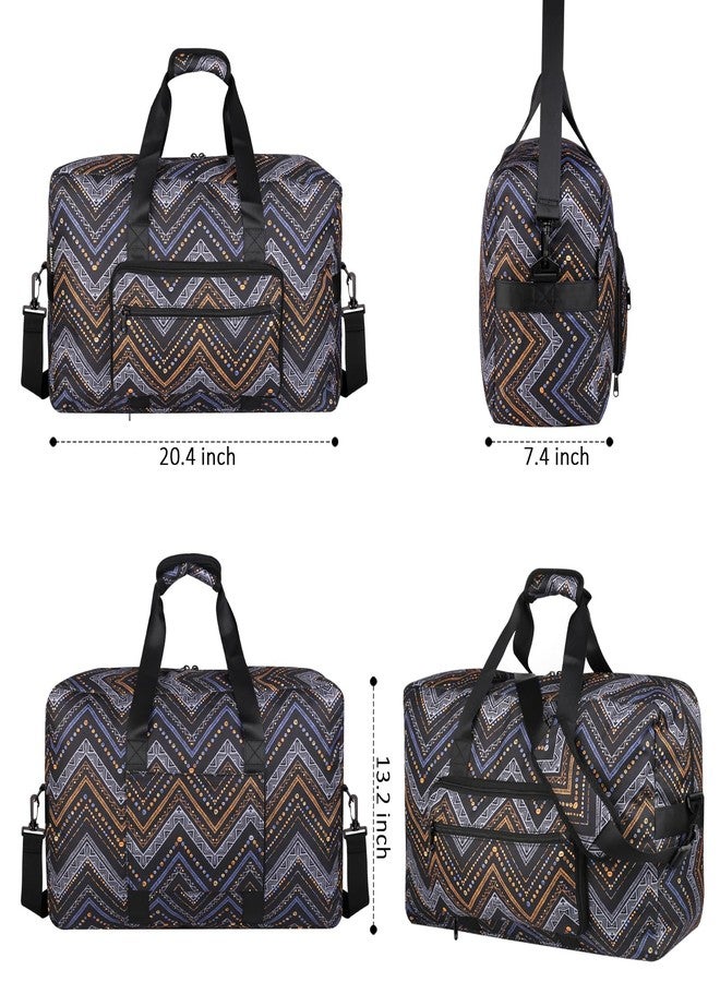 F.FETIVIN Weekender Bag Carry On Bag Travel Duffle Bag Medium Overnight Bag for Women and Girls, 11-Wavy Stripes, Travel Duffel Bag - Image 2