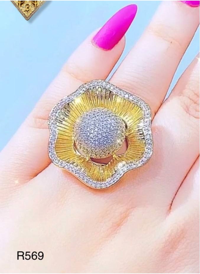 3Diamonds - Ring For Women 18K Gold Plated - Image 1