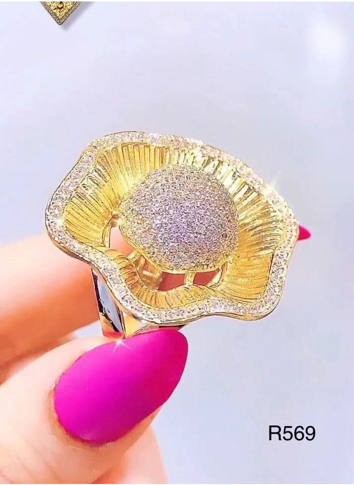 3Diamonds - Ring For Women 18K Gold Plated - Image 1