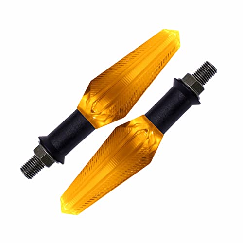 SORAX LED Turn Signal Indicator Blinker Light Transparent Crystal Material Waterproof Universal for All Bikes (Orange) (Pack of 2) - Image 1