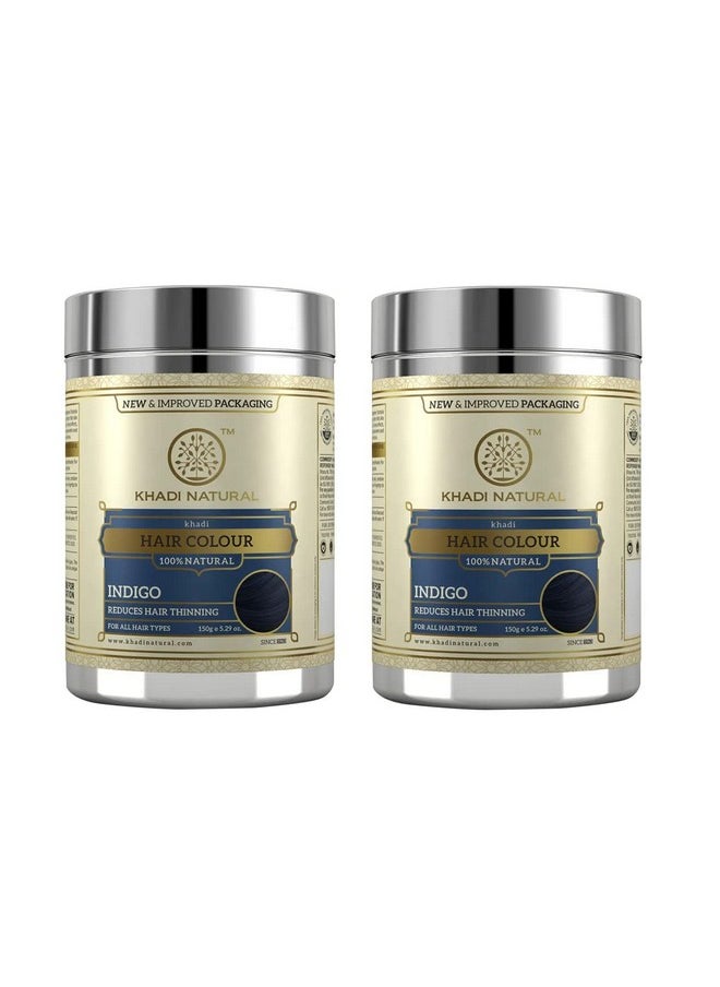 Khadi Natural - Herbal Natural Herbal Indigo 100% Natural Hair Colours 150 Ml (Set Of 2) - Image 1