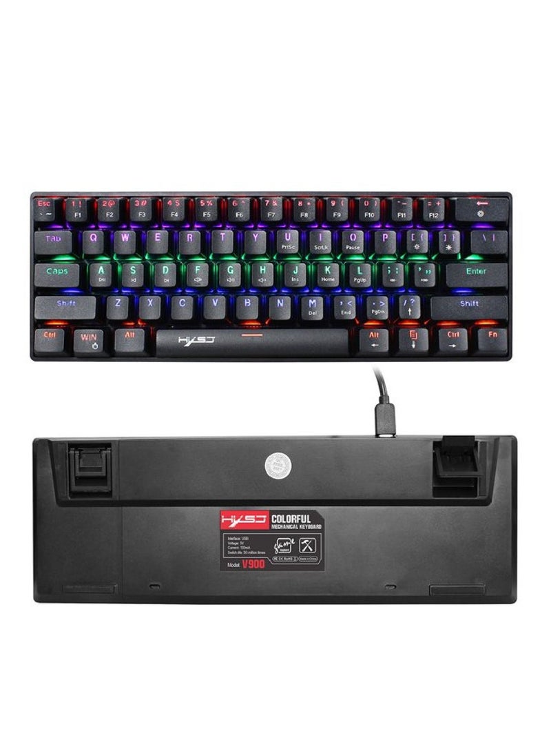HXSJ - Wired Compact Mechanical Keyboard Black - Image 1
