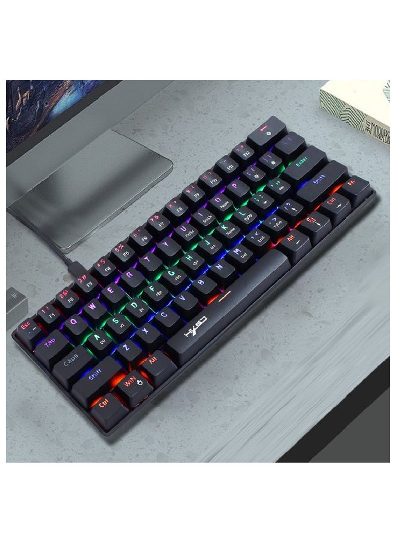 HXSJ - Wired Compact Mechanical Keyboard Black - Image 1