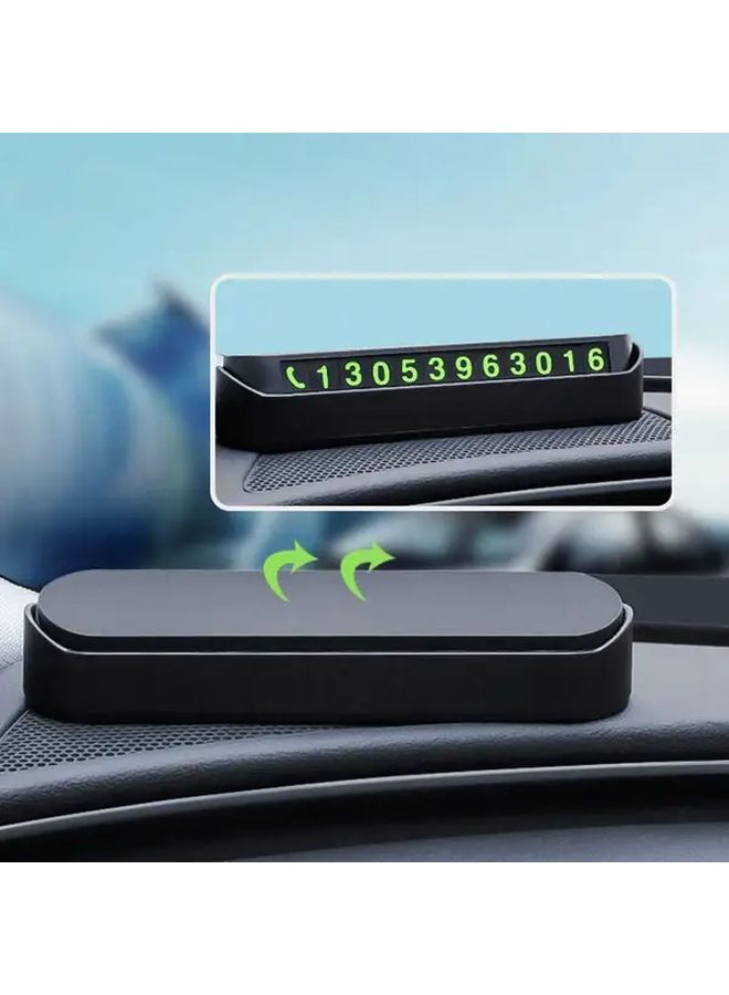 Black Temporary Parking Number Plate ABS Green Backlit Text Easy Installation Car Truck - Image 2
