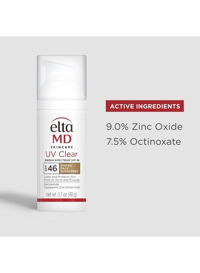 EltaMD UV Clear Tinted Face Sunscreen, Oil Free Tinted Sunscreen with Zinc Oxide, Dermatologist Recommended Sunscreen, 1.7 oz Pump  - Image 5