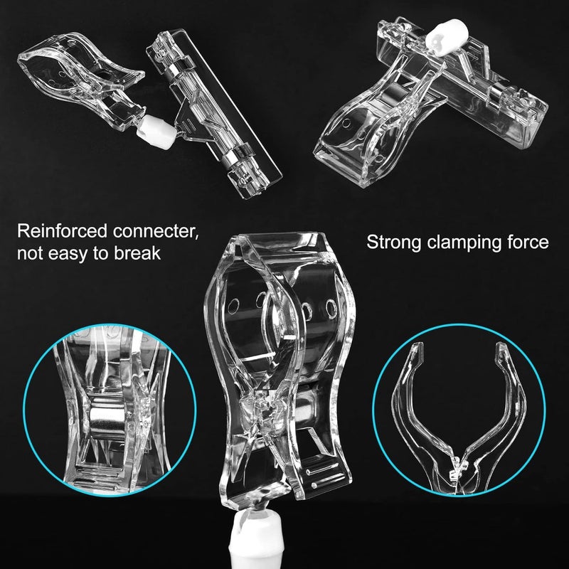 Inchoco Clear Sign Clips Merchandise Display 12 Pack Plastic Label Pop Clips on Sign Holder Shelf Double Sided Swivel Price Tag Holders on Clothing Rack Rotatable Menu Clamps for Sale Retail Display - Image 4