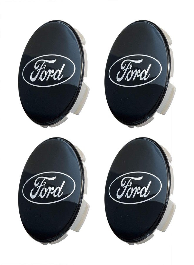 Ford Set of Four 2 1/8" Black and Chrome Center Wheel Cap Kit, for Current and Late Model Ford Passenger Cars - Does not fit Ford Truck or SUV Wheels - Image 1