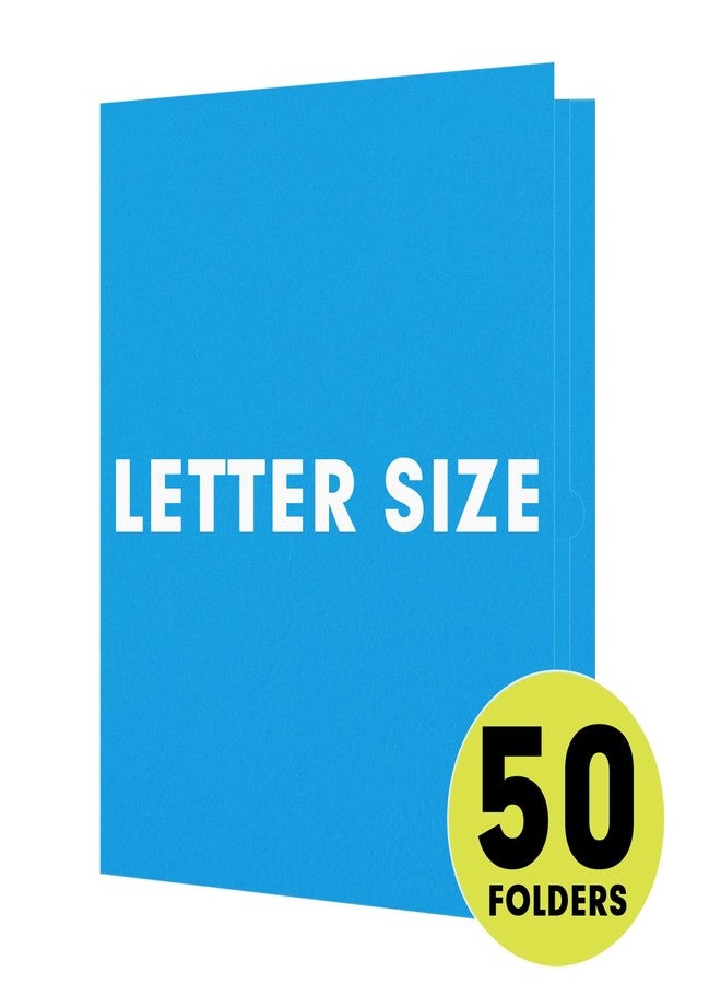 RAZCC Two Pocket Folders, 50 Pack 2Pocket Folders Fit Letter Size Paper, Paper Folders with Pockets for School Office Business Home, Blue - Image 4