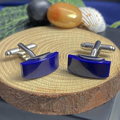 Peluche Saga Blue Cufflinks for Men - Image 2