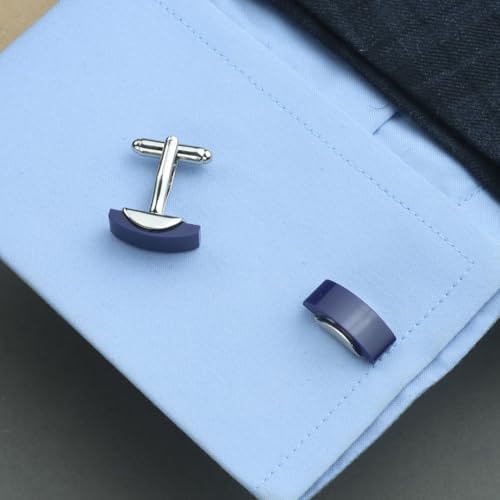 Peluche Saga Blue Cufflinks for Men - Image 4