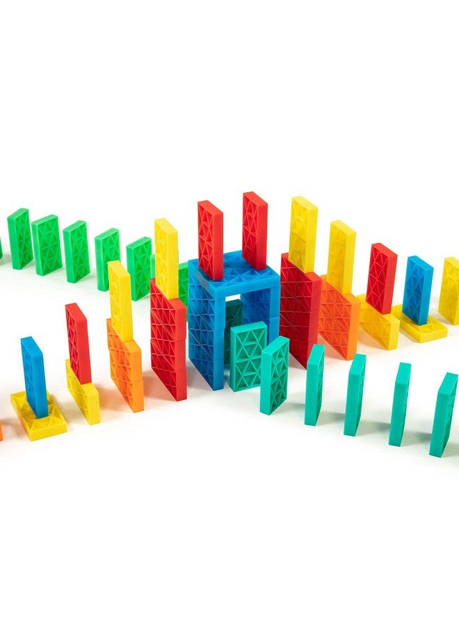 Bulk Dominoes مجموعة دومينو كينيتك - مجموعة دومينو - ألعاب عائلية صغيرة للأطفال - ألعاب بناء وتفاعل سلسلة الانهيار (68 قطعة) - Image 2
