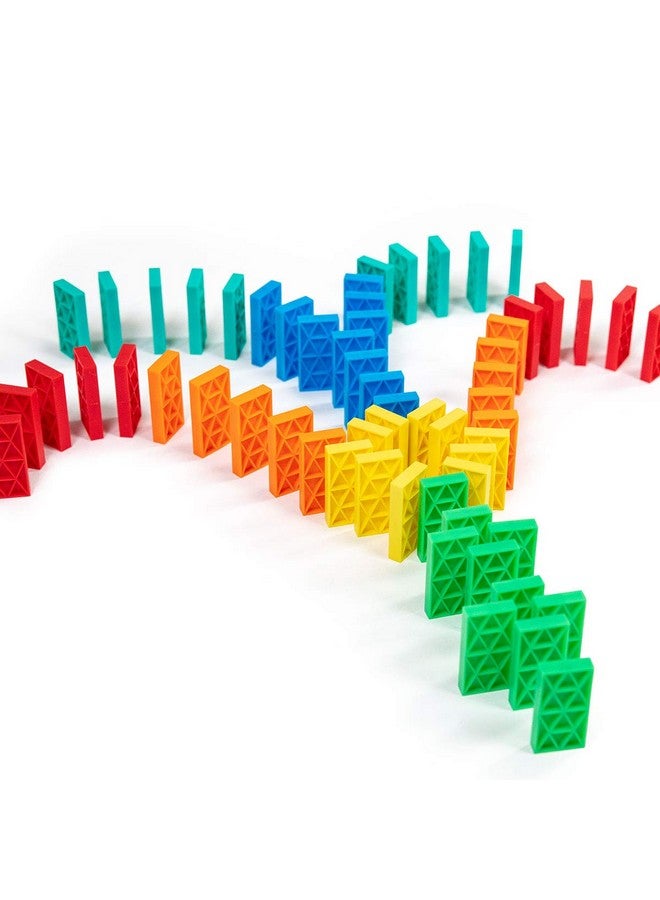 Bulk Dominoes مجموعة دومينو كينيتك - مجموعة دومينو - ألعاب عائلية صغيرة للأطفال - ألعاب بناء وتفاعل سلسلة الانهيار (68 قطعة) - Image 4