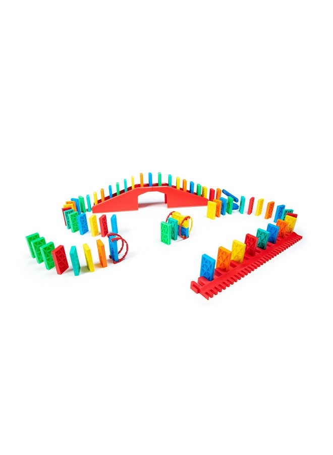 Bulk Dominoes مجموعة دومينو كينيتك - مجموعة دومينو - ألعاب عائلية صغيرة للأطفال - ألعاب بناء وتفاعل سلسلة الانهيار (68 قطعة) - Image 1