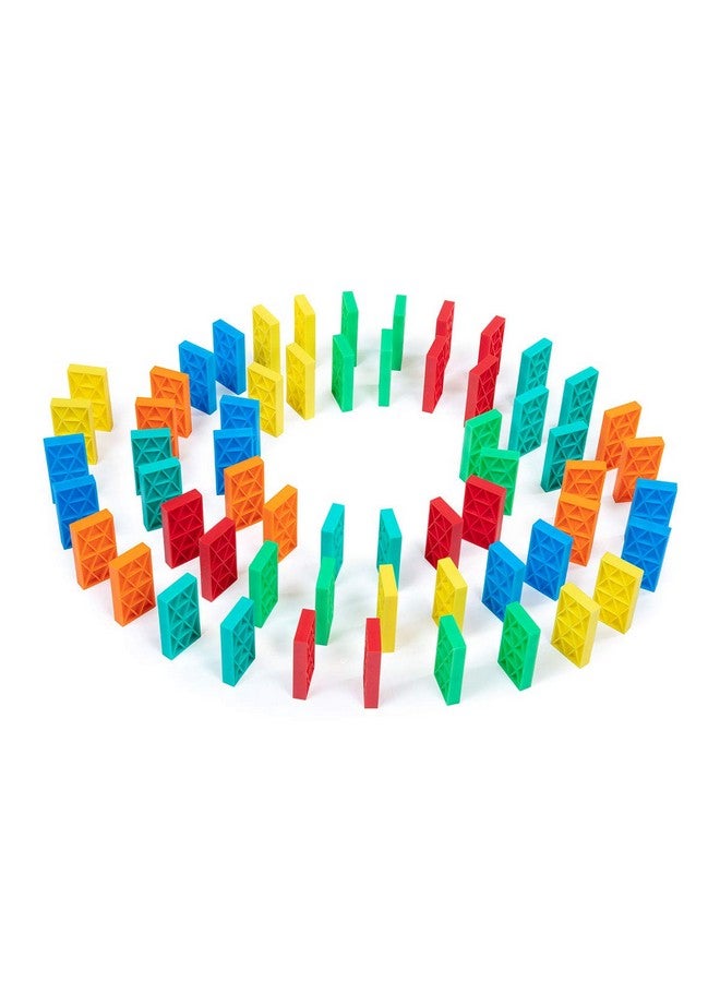 Bulk Dominoes مجموعة دومينو كينيتك - مجموعة دومينو - ألعاب عائلية صغيرة للأطفال - ألعاب بناء وتفاعل سلسلة الانهيار (68 قطعة) - Image 5