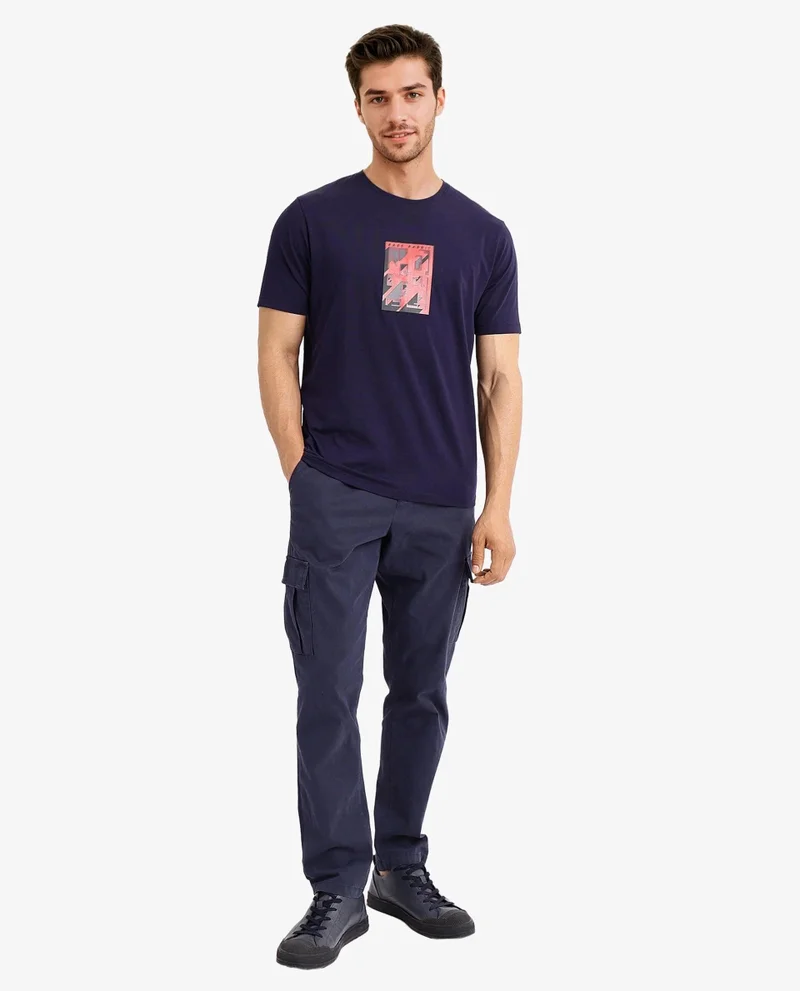 Rare Rabbit Men's Graphic Chest Print T-Shirt
