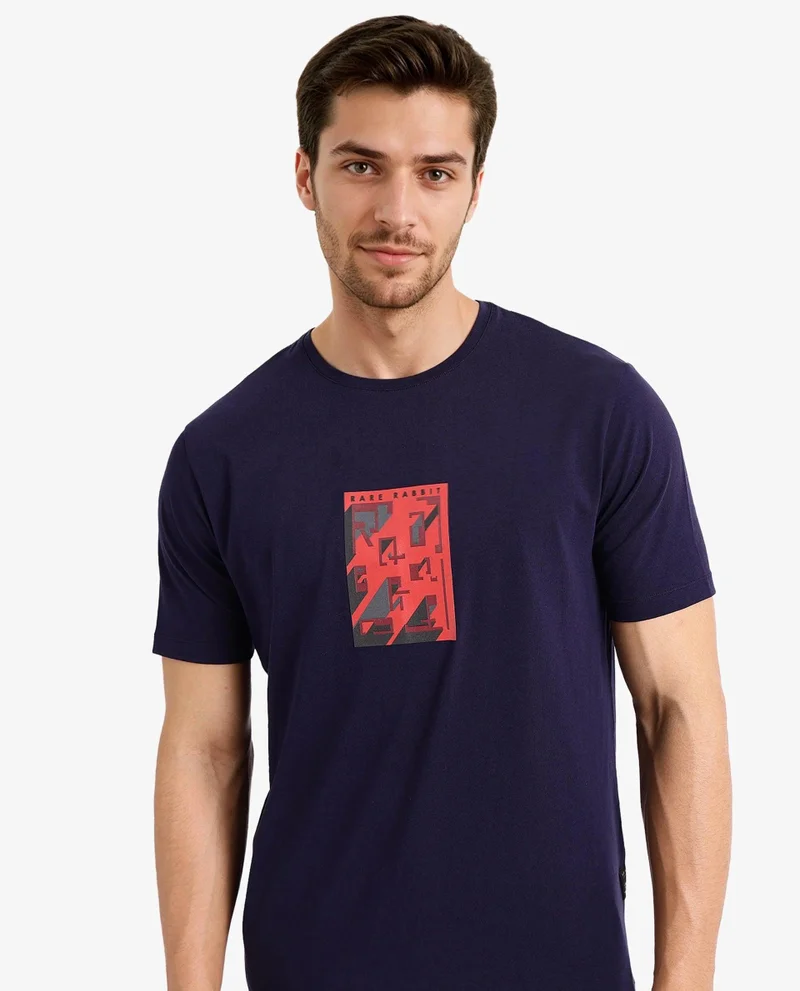 Rare Rabbit Men's Graphic Chest Print T-Shirt