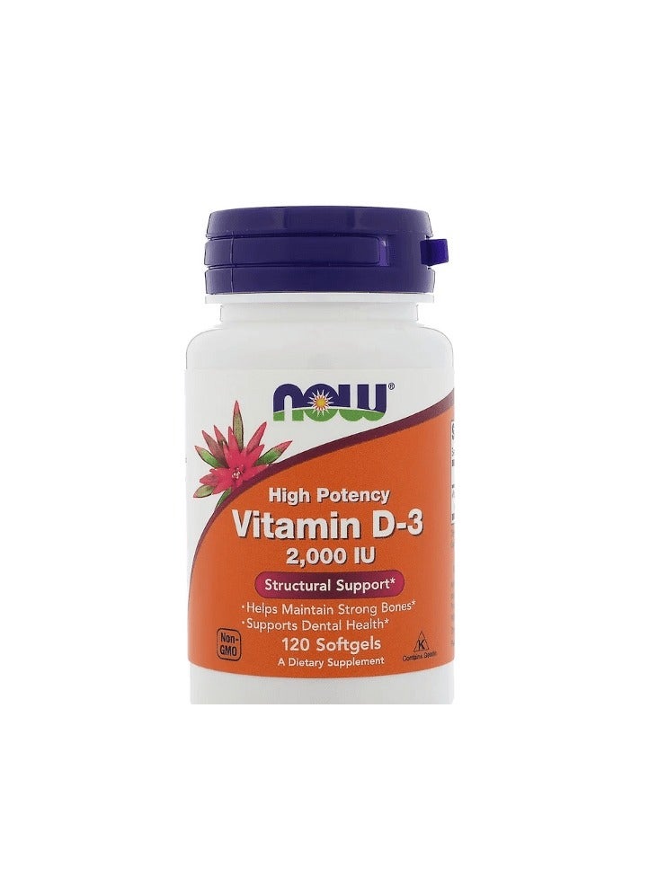 Now Vitamin D-3 ,2000 IU - Softgel 120s