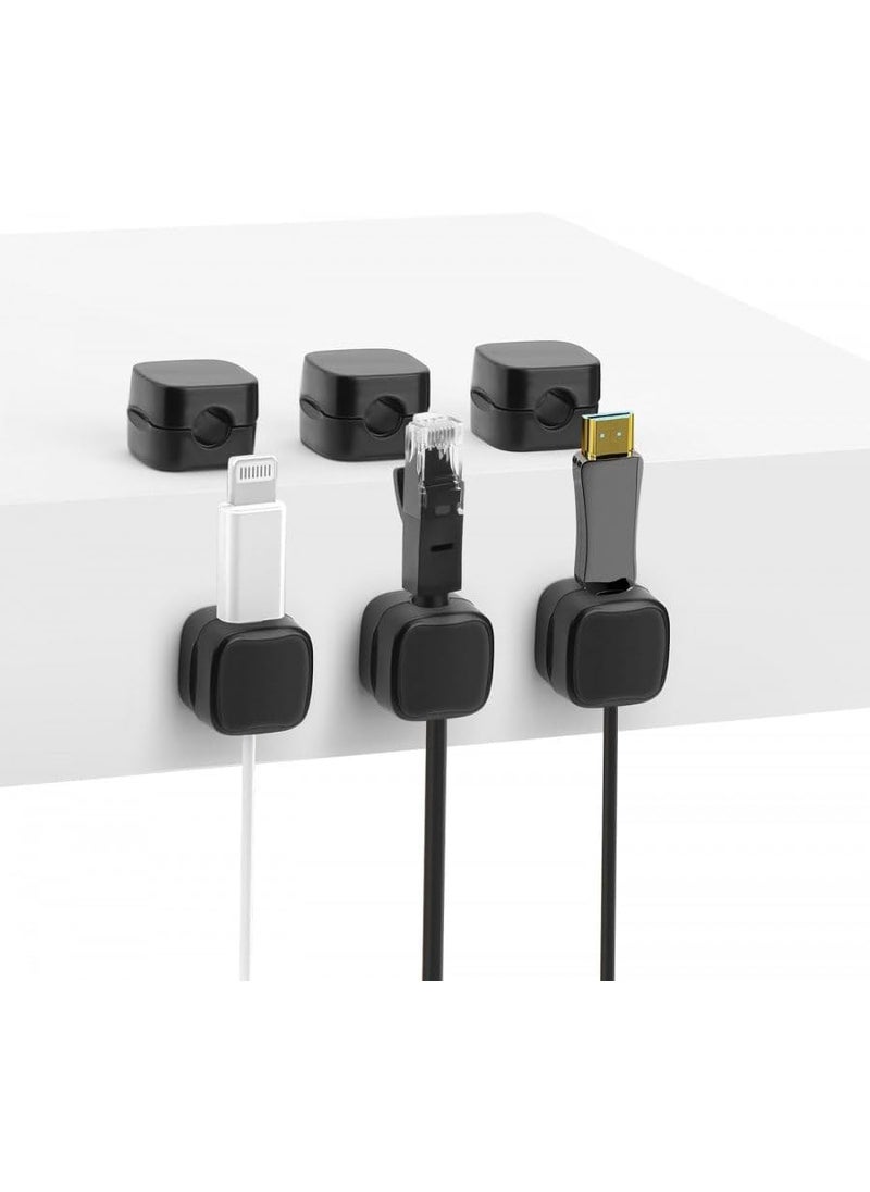KARMIKA KARMIKA 6 Pack Magnetic Cable Clips Cord Holder Wire Organizer for Under Desk Cable Management Adhesive Wire Holder Magnetic Cable Clips for Office Home PC TV and Charging Cables  - Image 1