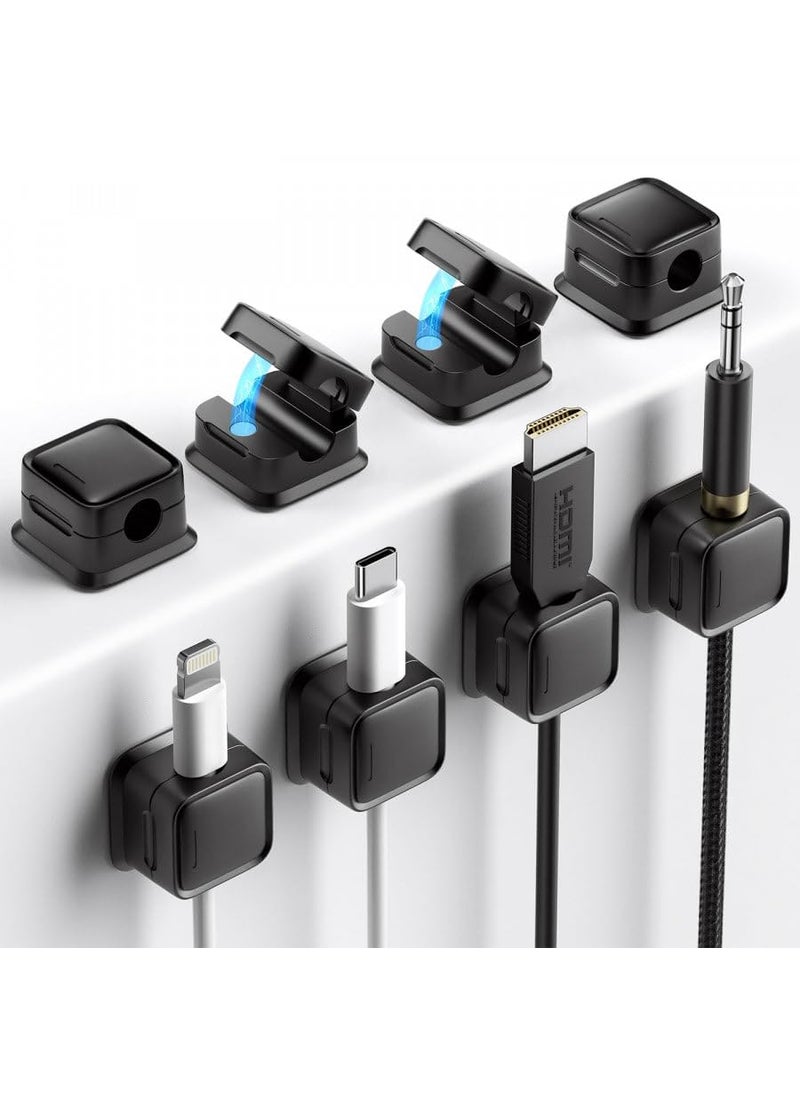 KARMIKA KARMIKA 6 Pack Magnetic Cable Clips Cord Holder Wire Organizer for Under Desk Cable Management Adhesive Wire Holder Magnetic Cable Clips for Office Home PC TV and Charging Cables  - Image 5